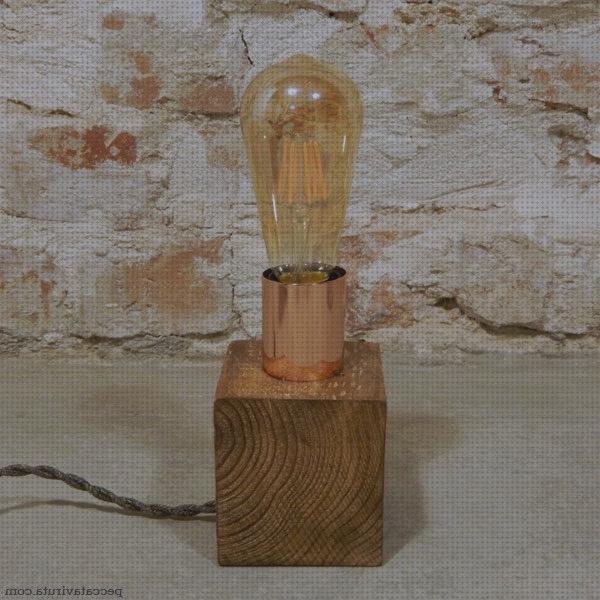 Review de lampara taco de madera